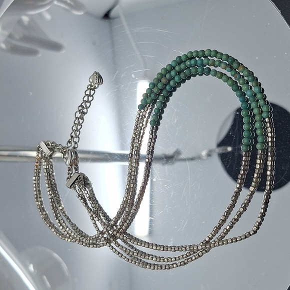 Brighton Howlite Beads Multi Strand Necklace 14" to 16"L - Picture 5 of 5